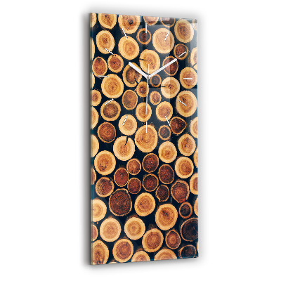 Vertikální skleněné hodiny Dřevo