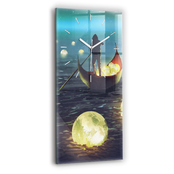 Vertikální skleněné hodiny Abstrakce