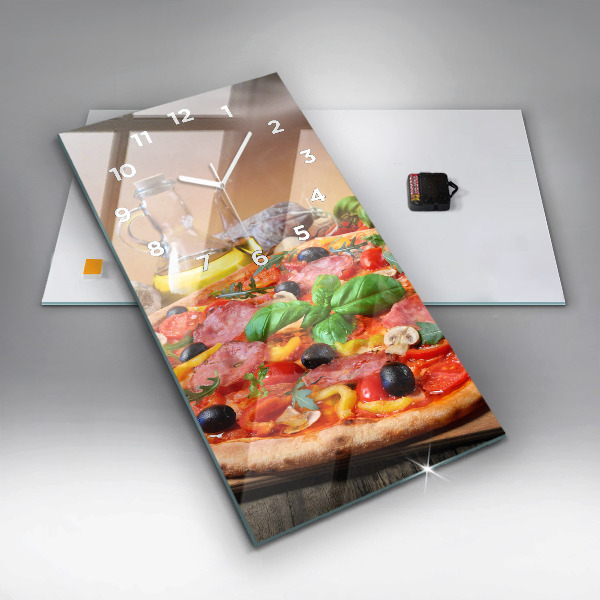 Vertikální skleněné hodiny Kulinářské srdce Itálie