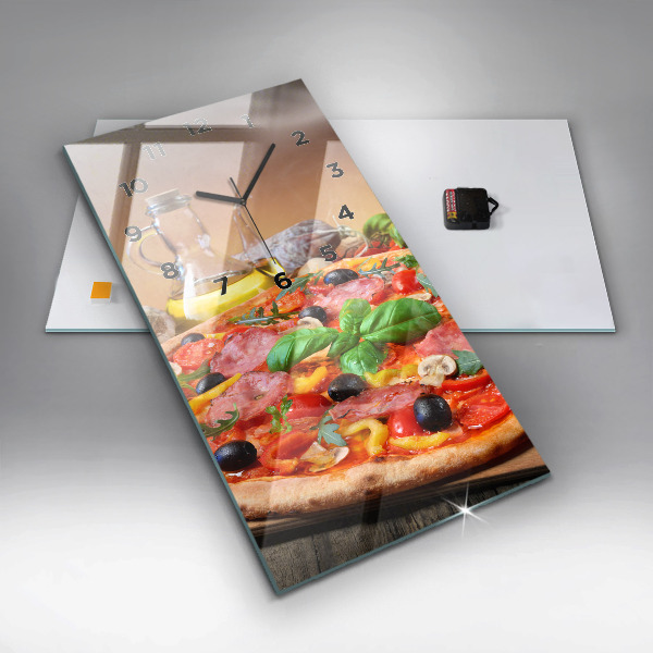 Vertikální skleněné hodiny Kulinářské srdce Itálie