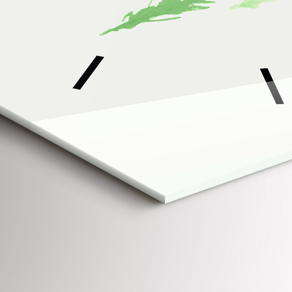 Vertikální skleněné hodiny Malování zeleného lesa