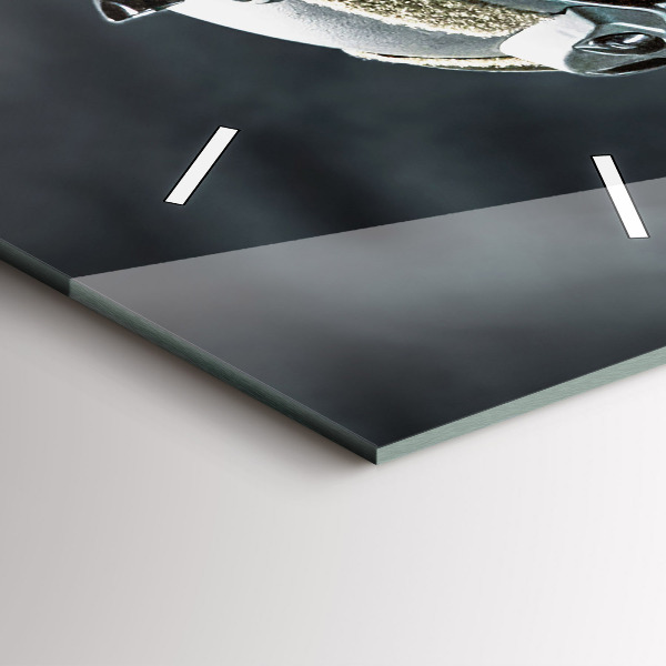 Vertikální skleněné hodiny Voják se zbraní