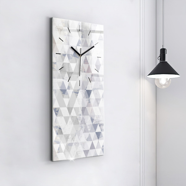 Vertikální skleněné hodiny Geometrický vzor