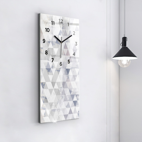 Vertikální skleněné hodiny Geometrický vzor