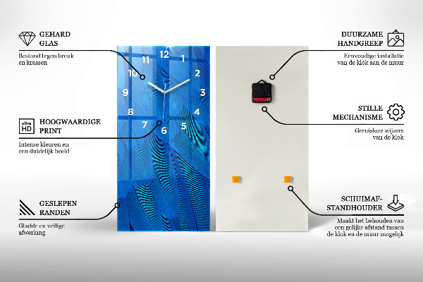 Vertikální skleněné hodiny Pohled na vodopád