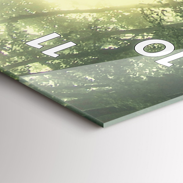 Vertikální skleněné hodiny Mlžný les po ránu