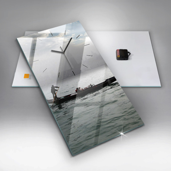 Vertikální skleněné hodiny Gondola v Benátkách