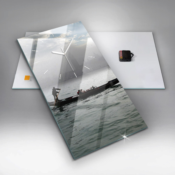 Vertikální skleněné hodiny Gondola v Benátkách