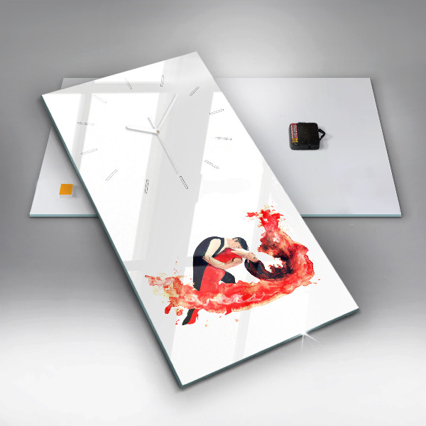 Vertikální skleněné hodiny Emocionální smyslné tango