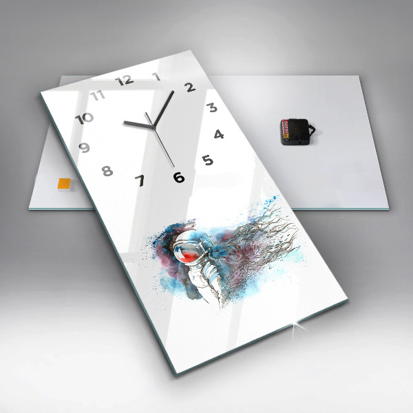 Vertikální skleněné hodiny Abstraktní astronaut