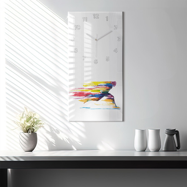 Vertikální skleněné hodiny Ilustrace běžce