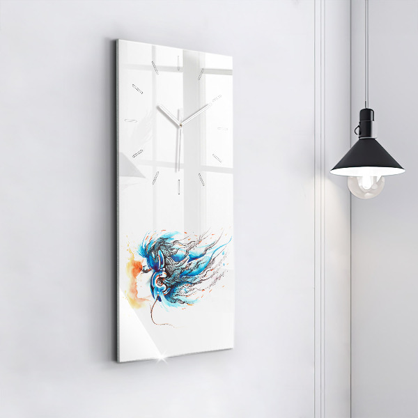 Vertikální skleněné hodiny Ilustrace sluchátka