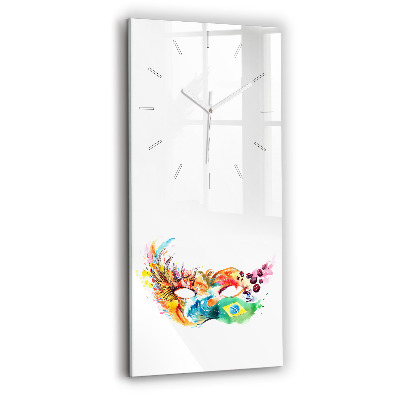 Vertikální skleněné hodiny Kultura - brazilská vlajka