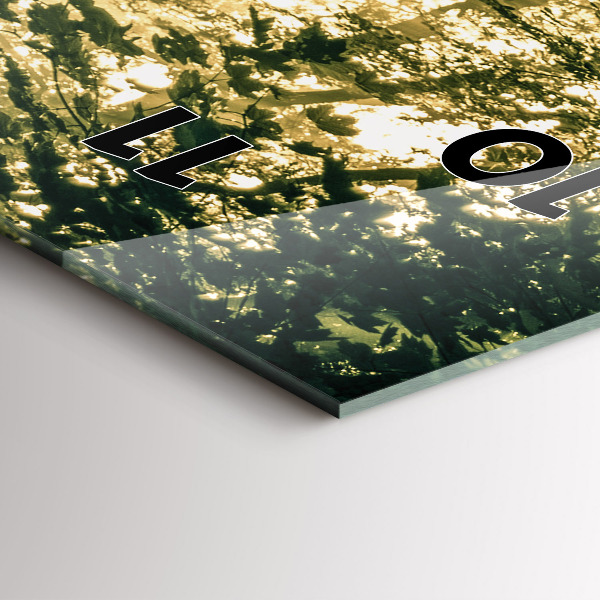 Vertikální skleněné hodiny Sluneční paprsky Les