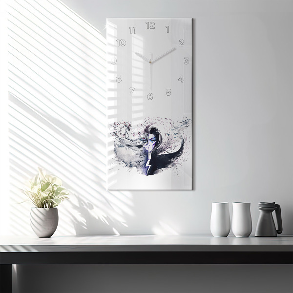Vertikální skleněné hodiny Ilustrace ženy