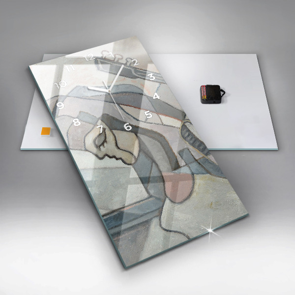 Vertikální skleněné hodiny Abstraktní malba