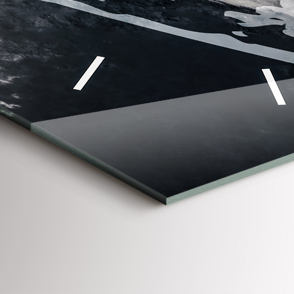 Vertikální skleněné hodiny Žena - akvarel