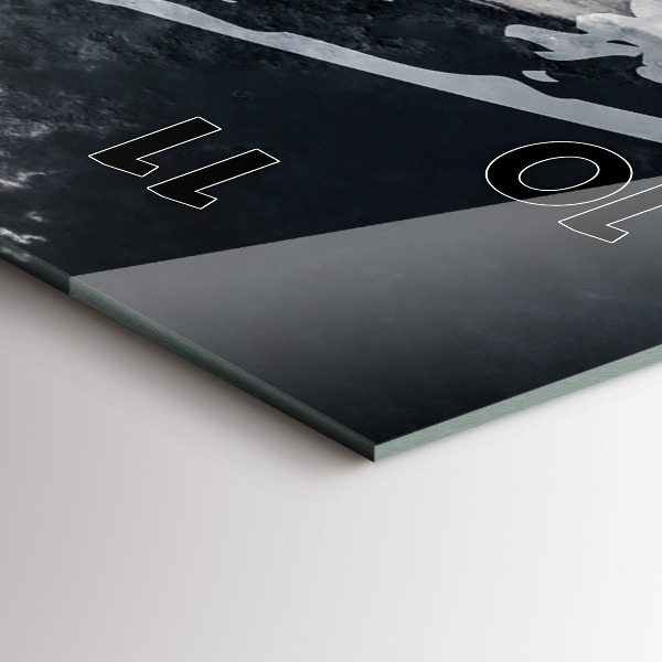 Vertikální skleněné hodiny Žena - akvarel