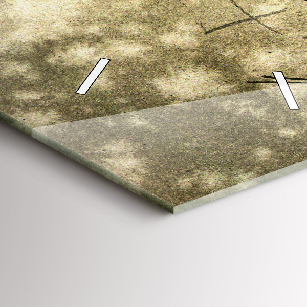 Vertikální skleněné hodiny Park a stromy v sépiové barvě