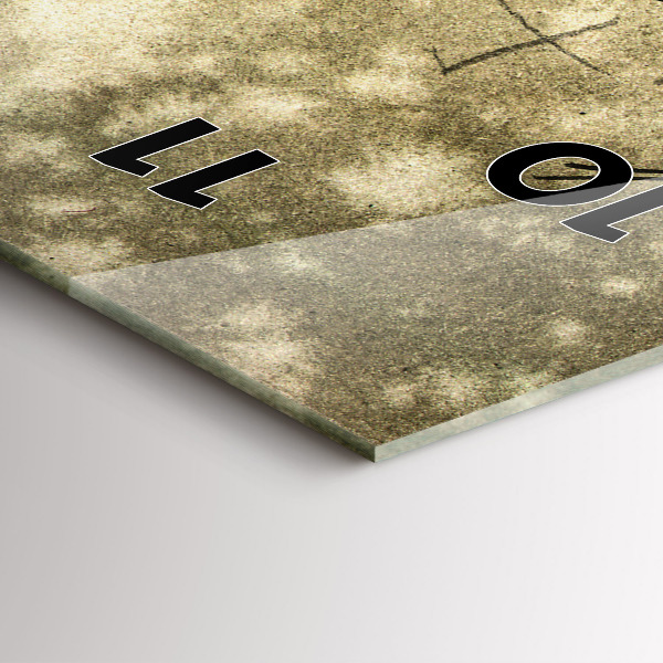 Vertikální skleněné hodiny Park a stromy v sépiové barvě