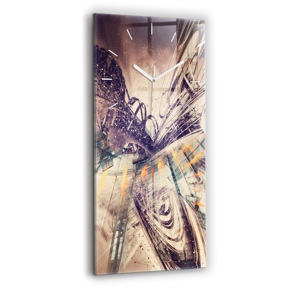 Vertikální nástěnné hodiny Abstraktní mechanismus