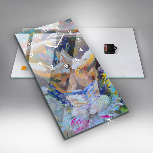 Vertikální nástěnné hodiny Malovaná baletka