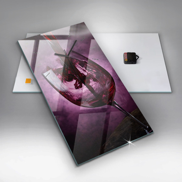 Vertikální skleněné hodiny Sklenice na víno