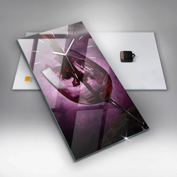 Vertikální skleněné hodiny Sklenice na víno