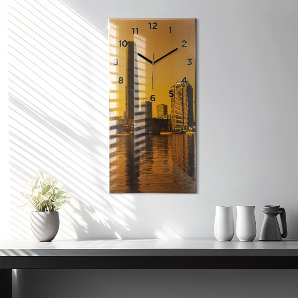 Vertikální skleněné hodiny Řeka Ču-ťiang