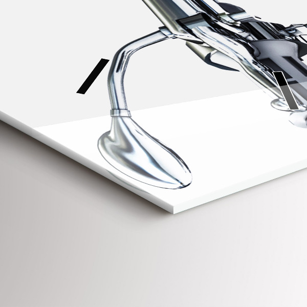 Vertikální skleněné hodiny Černá motorka