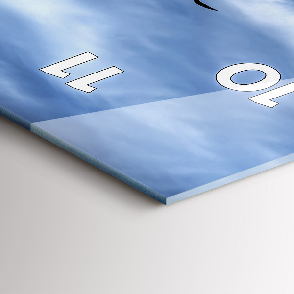 Vertikální skleněné hodiny Jezero se západem slunce