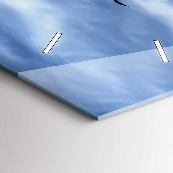 Vertikální skleněné hodiny Jezero se západem slunce