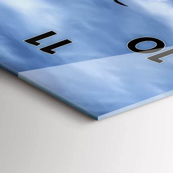 Vertikální skleněné hodiny Jezero se západem slunce