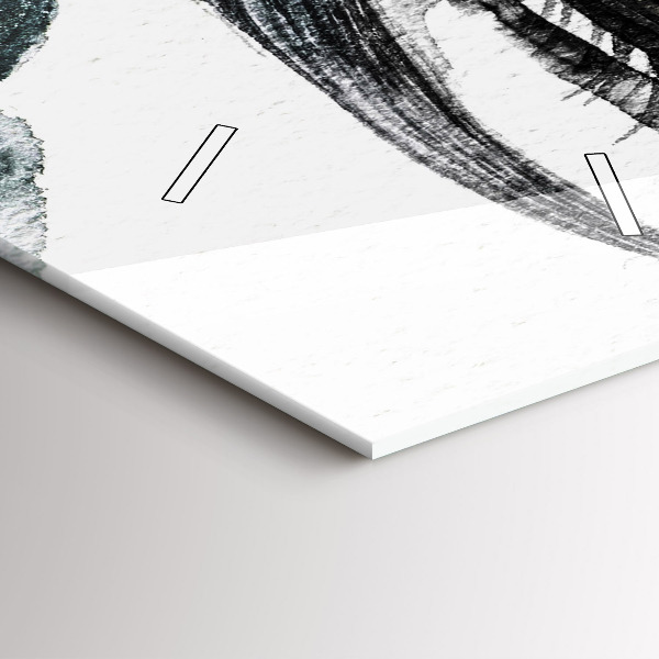 Vertikální skleněné hodiny Portrét ženy s červenými rty