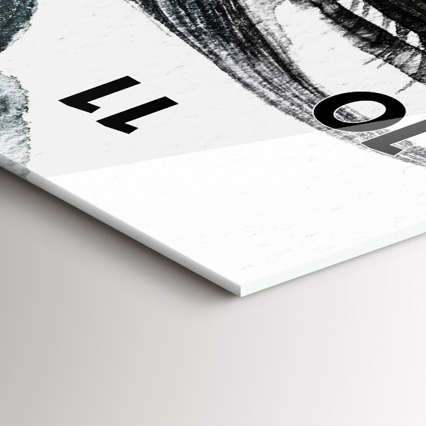 Vertikální skleněné hodiny Portrét ženy s červenými rty