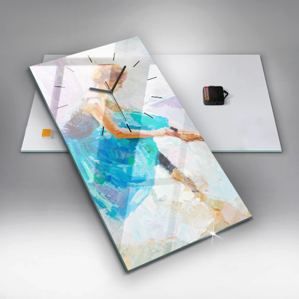 Vertikální skleněné hodiny Příprava baletky