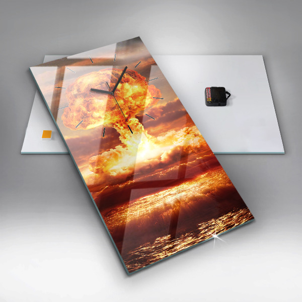 Vertikální skleněné hodiny Výbuch atomové bomby