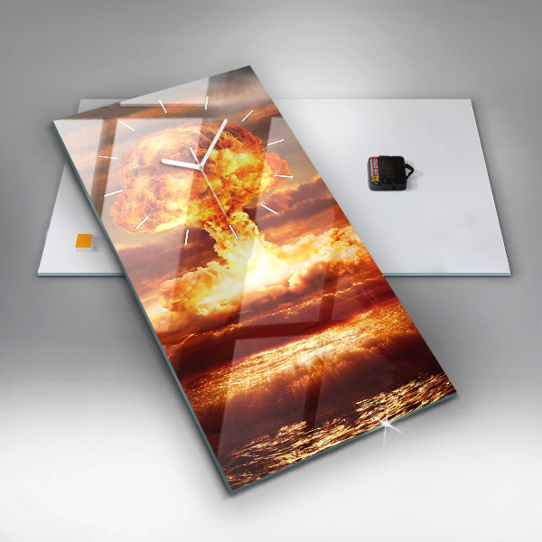 Vertikální skleněné hodiny Výbuch atomové bomby