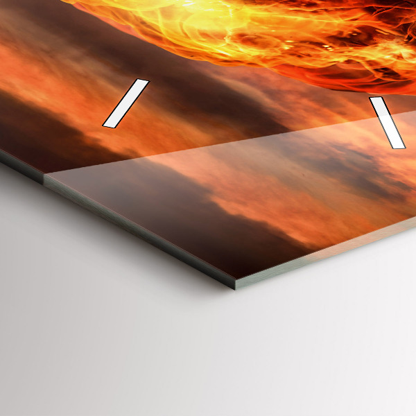 Vertikální skleněné hodiny Výbuch atomové bomby