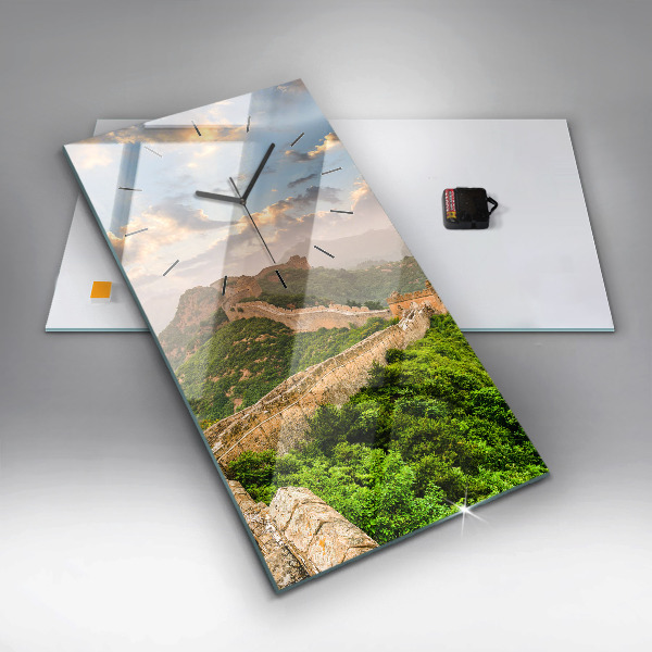 Vertikální skleněné hodiny Velká čínská zeď