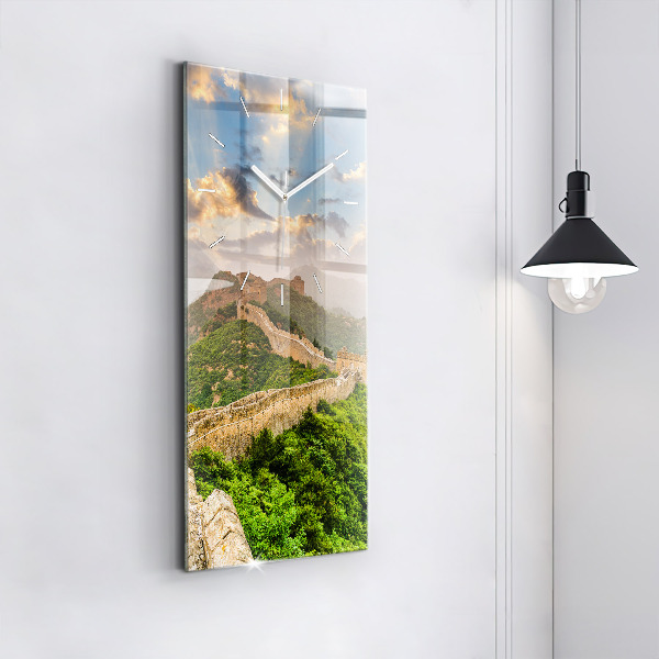 Vertikální skleněné hodiny Velká čínská zeď