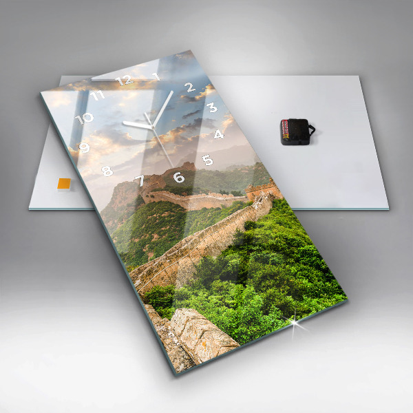 Vertikální skleněné hodiny Velká čínská zeď