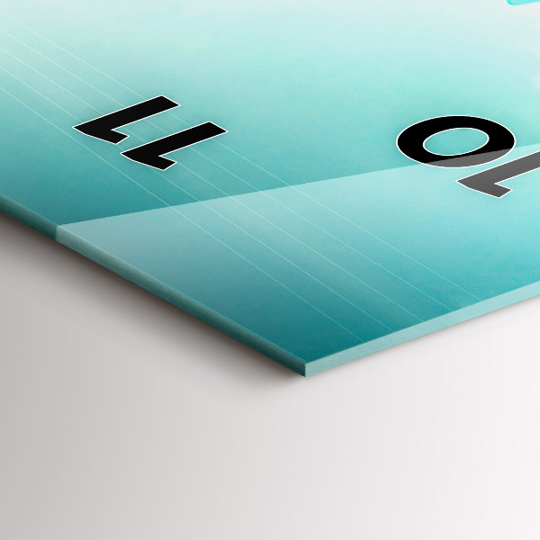 Vertikální skleněné hodiny Auto se surfovacím prknem