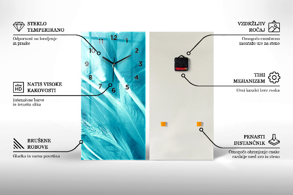 Vertikální skleněné hodiny Ptačí domek