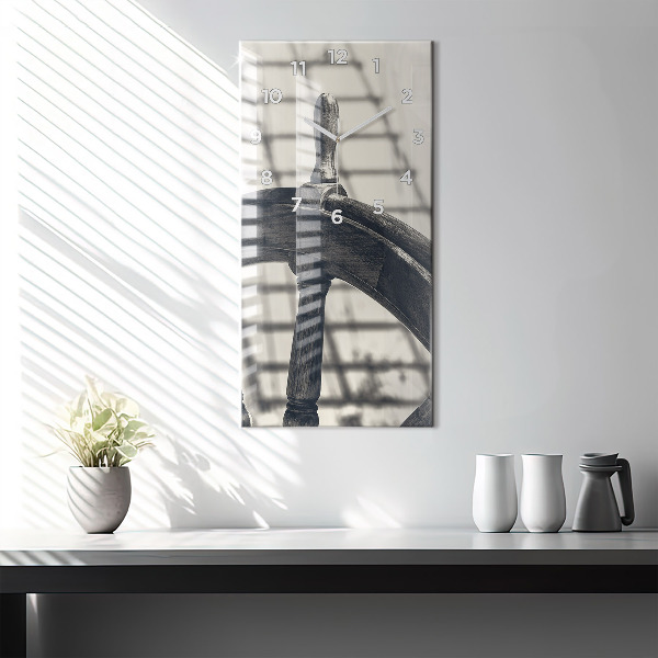 Vertikální skleněné hodiny Starobylá loď