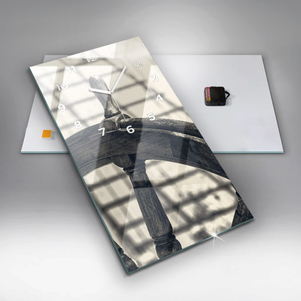 Vertikální skleněné hodiny Starobylá loď