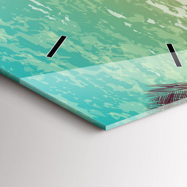 Vertikální skleněné hodiny Tropické palmy