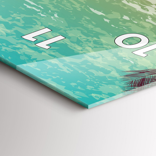 Vertikální skleněné hodiny Tropické palmy