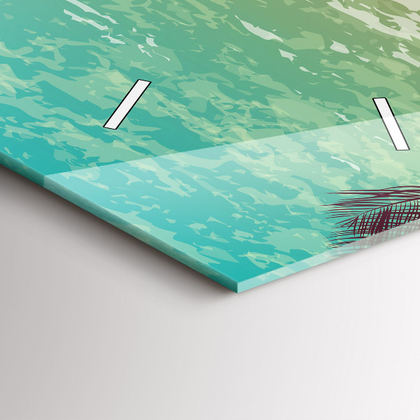 Vertikální skleněné hodiny Tropické palmy