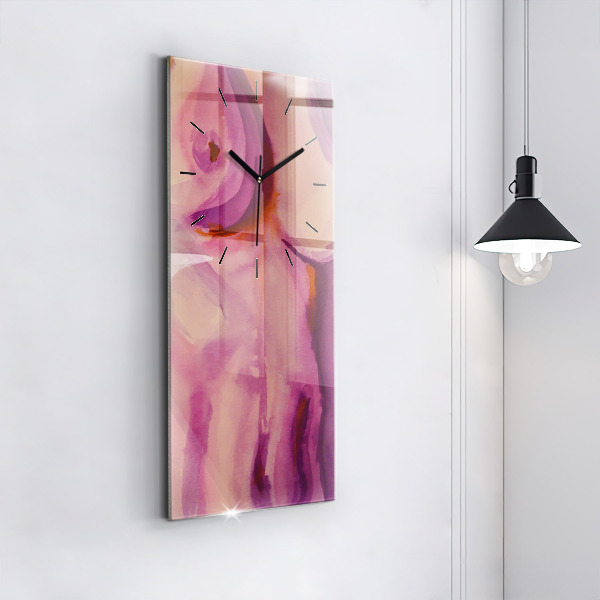 Vertikální skleněné hodiny Malba žen